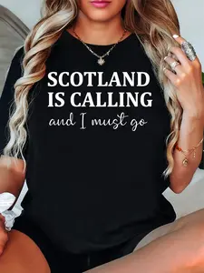 Souvenir Printed T-Shirt for Vacationing in Scotland, UK