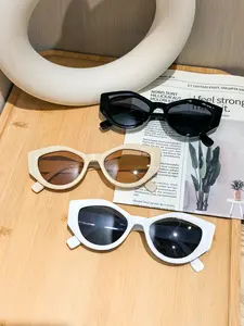 3 Pairs Trendy Cat Eye Tea Color Lens Women's Sunglasses, Solid Frame, Leopard Print Frame, UV Protection, Essential for Driving, Trendy Casual Sunglasses