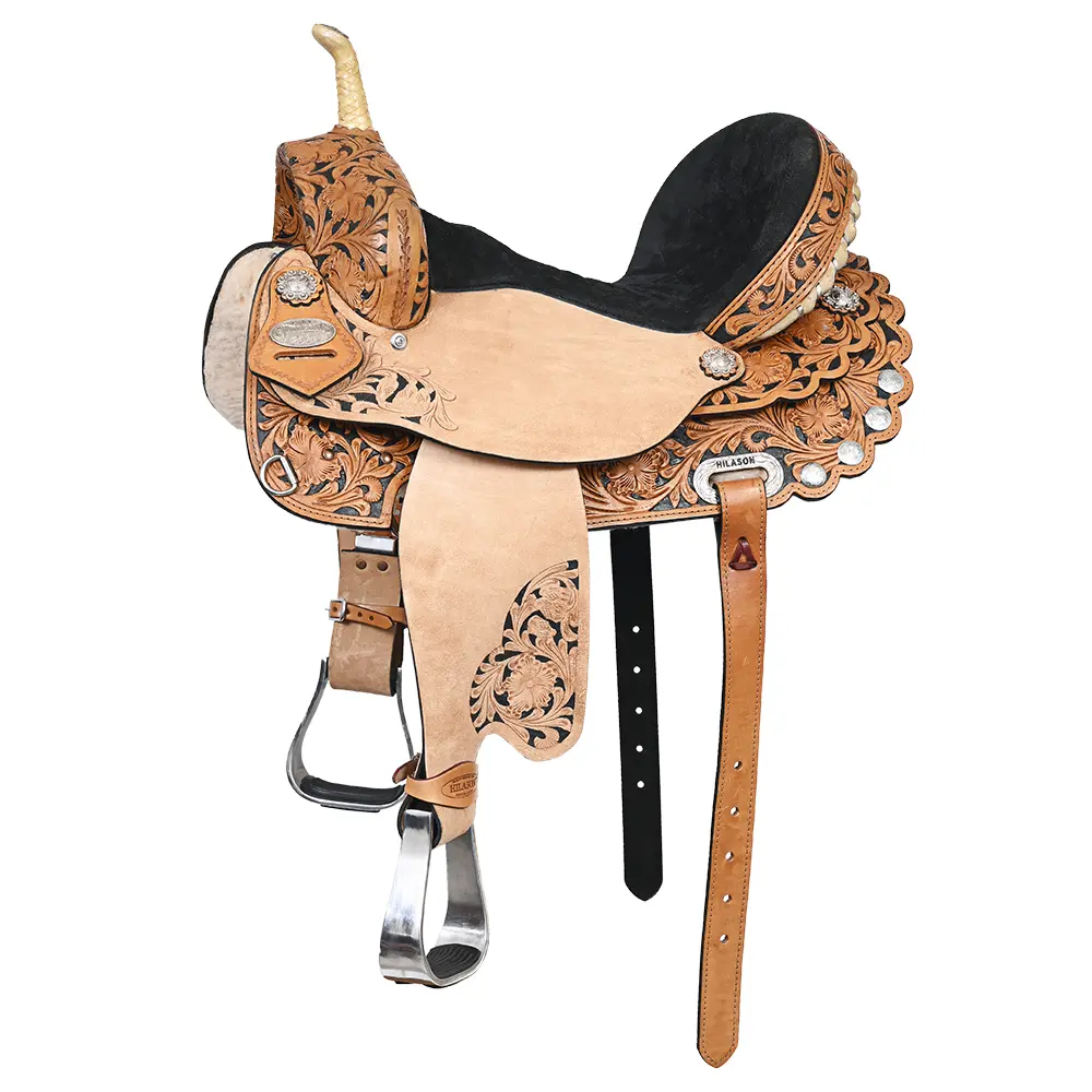 HILASON Flex Tree Western Horse Saddle American Leather Trail Barrel Racing | for Horses