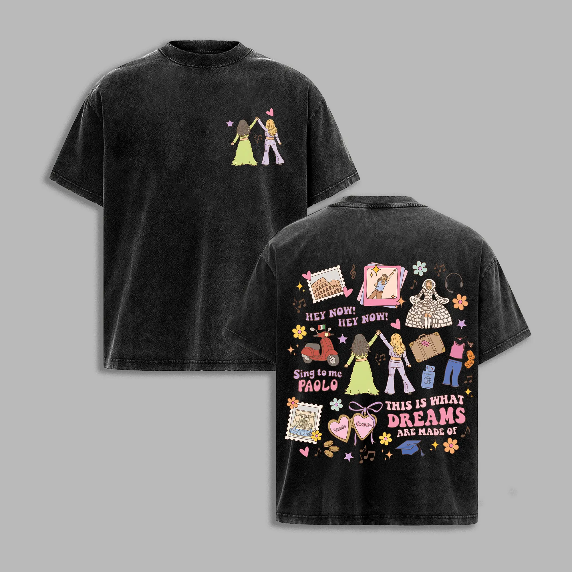 Lizzie Guire Retro T-Shirt Dreams Are Made Of This Vintage Graphic T-Shirt | Retro Pop Movie Inspired Double Sided Tee | Cute Best Friends Aesthetic Shirt | Y2K Nostalgia Streetwear | Travel Music Fan Tee,