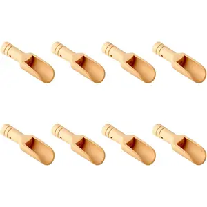 8pcs Mini Wooden Bamboo Spoons for Bath Salts Tea Scoop Washing Powder Candy Spoon
