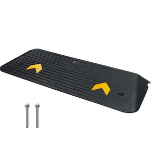 VEVOR Upgraded Rubber Threshold Ramp, Summervibes, 1.5" Rise Wheelchair Ramp Doorway, Natural Curb Ramp Rated 33069 lbs Load Capacity, Non-Slip Textured Surface Rubber Curb Ramp for Wheelchair and Scooter