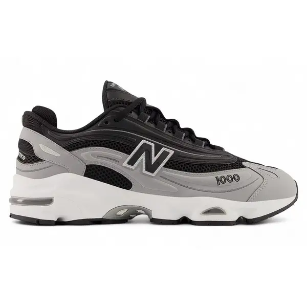 New Balance 1000 Black/Grey - Premium Retro Runner Style Athletic Running Shoes Casual Running Footwear