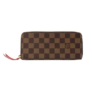 Pre-owned Louis Vuitton Leather Small Leather Goods Clemence Wallet Damier Ebene IB26030210