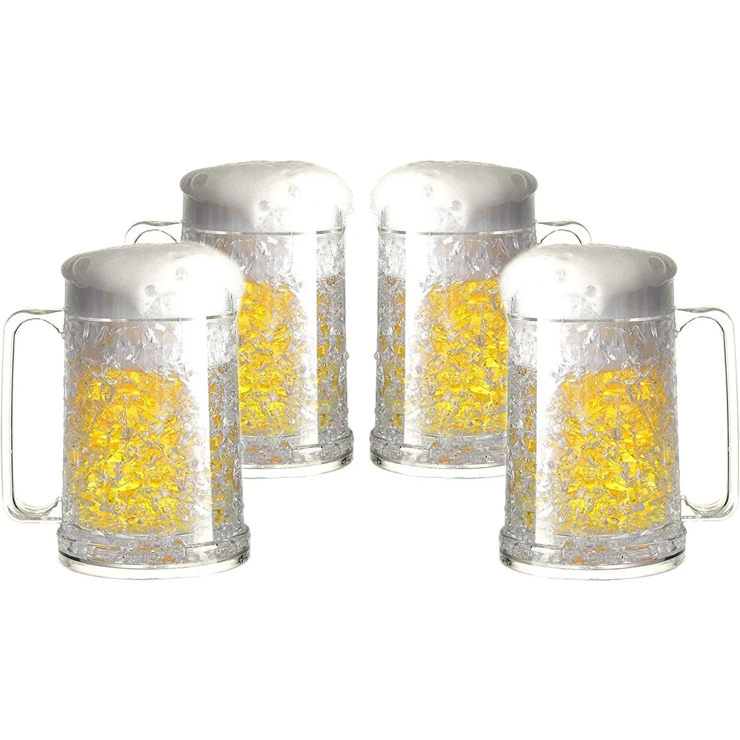 Double Wall Gel Frosty Freezer Ice Mugs 16oz Set Of 4(white)