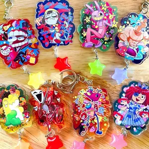 TADC keychains + STICKERS Amazing Digital Circus Fan-made acrylic charms Pomni Ragatha Jax Caine Kinger Zooble Gangle Gummigoo anime chibi