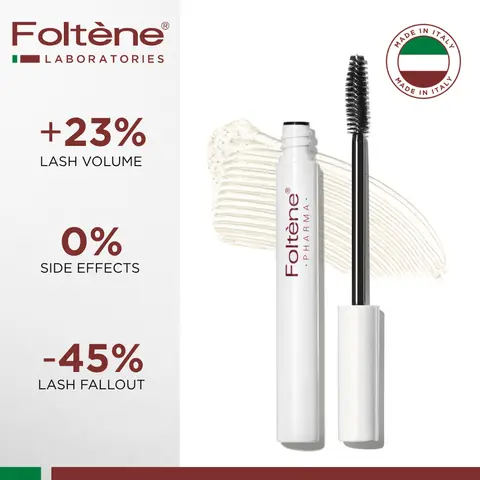 Foltene Natural Eyelash Serum - Clinical-Proven, Prostaglandin-Free, 0 Side Effects, Antioxidants, Made in Italy Since 1963, Roll-On Bottle Eye Treatment for Eye Lash Caring, Longer Looking Lashes, +23% Volume, Seed-Based Hair Growth Support (Single Item)