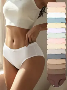 HOTCOM Random 10 PCS Cotton Panties for Women Seamless Underwear Outfit Maternity Basic Minimalist Comfortable Bikini Briefs S-XXL Size