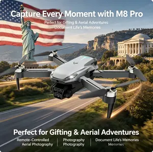 2026 M8 Drone – Stabilized 4K EIS Camera, GPS & 5G WiFi FPV, Brushless Motors, Optical Flow Hover, Intelligent Obstacle Avoidance, Auto Return Home, 360° Rolling Stunts, Includes 2 Batteries
