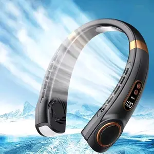 Mini Portable Rechargeable Neck Fan with Light No Blades for Summer Personal Comfort Safe & Compact Cooling Device