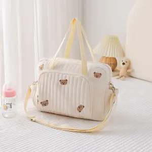 Lightweight Large Capacity Travel Handbag, Embroidered Boston Bag, Mommy Bag, Pregnant Women Shoulder Bag, Portable Crossbody Bag