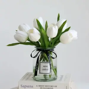 10/20 Pcs Realistic Tulip Flowers, Long Stem Artificial Tulips for Vases, Home Decor, Wedding Table Decoration, Mother's Day Gift