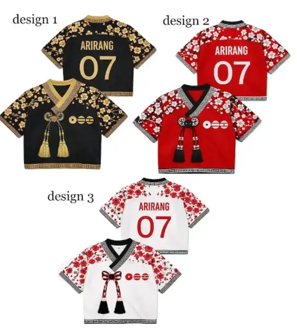 Custom Kpop Music Word Tour Jersey, Kpop Merch for Fan, Personalized World Tour Crop-top Hanbok Style Mesh Jersey, 2026 Concert Outfit for Army -