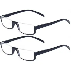 DEAAOK 2 Pack  Half Frame Reading glasses Men Women ordinary glasses