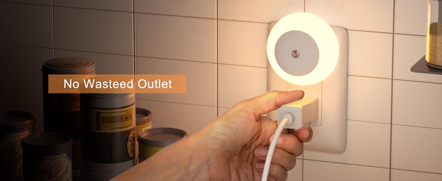 LED Night Lights Plug into Wall, Nightlight with Light Sensors for Bedroom, Bathroom Stair Lights, Hallway Light