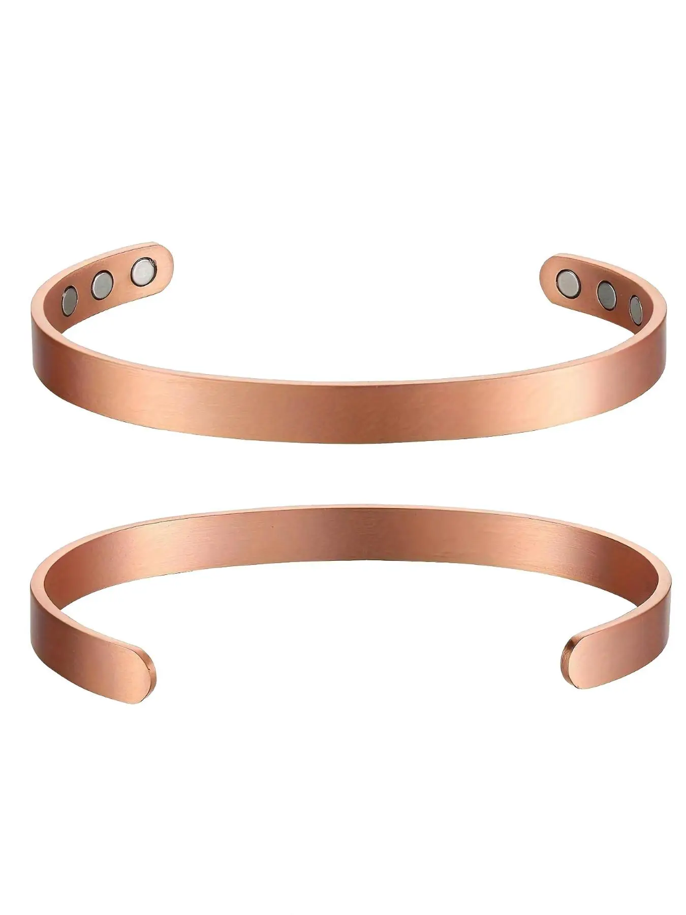 Single Piece Retro Red Copper Magnetic Open Bangle, Retro Style, Smooth Polished Red Copper Without Burrs, Stable Magnetic Adsorption, Perfect for Dating Outfits, Festival Self-wearing, Trendy Fashionable Accessories