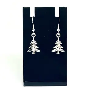 Dainty Mini Slv Holiday Tree Earrings