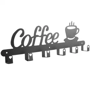 Coffee Mug Holder Wall Mounted,Coffee Bar Decor Sign,Coffee Cup Rack Holds,Coffee Sign Mug Hanger,Coffee Mug Rack