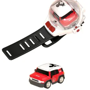 Black Technology Watch Remote Control Car Mini Racing Toy for Kids Boys Girls with Red White Design Perfect Gift