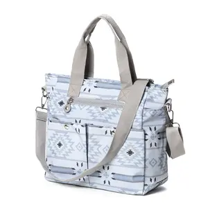 Nu Trendz Aztec Small Tote Bag for Women Southwest Roomy Multiple Pockets Top Handle Satchel With Zipper Adjustable Shoulder Strap Lightweight Polyester