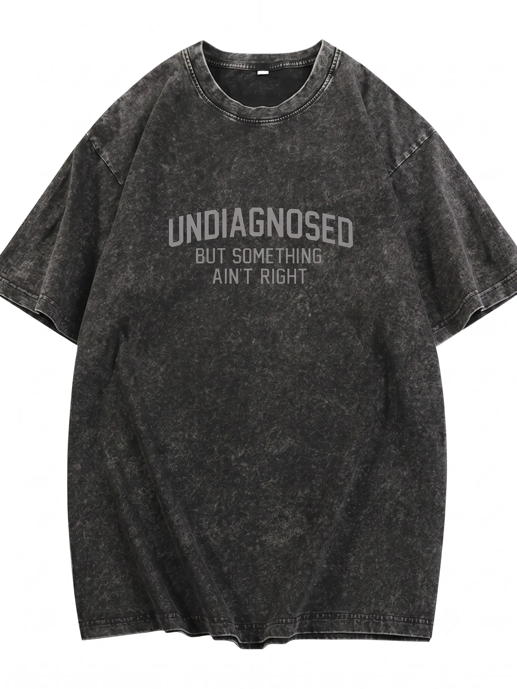 Men's Graphic T-Shirt, Casual Short-Sleeve Crew Neck with Funny 'Undiagnosed' Digital Print, Soft 100% Cotton Tee, Loose-Fitting