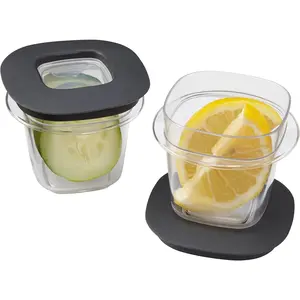 Rubbermaid Premier Easy Find Lids Food Storage Containers, 0.5 Cup, Gray, 2 Count