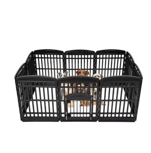 IRIS, 10-Panel Pet Playpen with Door, Plastic Dog Exercise Cage, High Metal Playpen Gate with 10 Panels, Foldable Portable Pet Fence for Small to Medium Pets Indoor and Outdoor, Durable Puppy Playpen