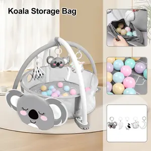 4-in-1 Baby Play Mat Baby Gym,Tummy Time Mat for Floor Activity Gym Ball Pit Including 30 Balls with 5 Infant Learning Sensory Baby Toys for Newborn Toddler Boy & Girl Gifts(Koala)