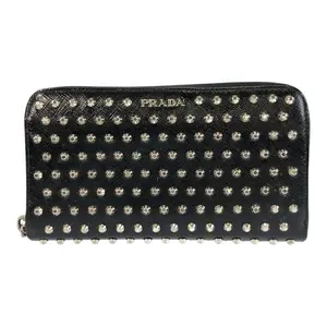 Pre-owned PRADA Patent Leather Small Leather Goods Long Wallet