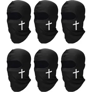 6 Pack Faith Ski Mask Cover Cross Balaclava Full Face Mask Christian Summer Face Cover UV Windproof Balaclava for Men Women Outdoor Sports