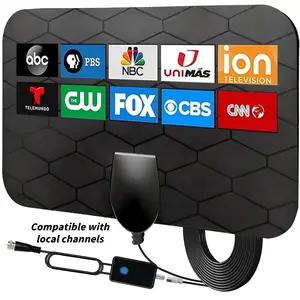 2026 New Indoor Digital TV Antenna, Long Range Signal Amplifier, No Monthly Bill, Compatible with Smart TVs & Old TVs for Local Channels Reception