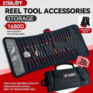 Starjiff Tool Bag Roll Portable Dual-Layer Oxford Cloth Handheld Storage, Tool Bag Organizer, Multiple Compartments, Electrician & Mechanic Tools