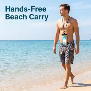 Waterproof Phone Pouch, Touch Screen Waterproof Case for Phone, Outdoor Swimming Floating Diving Surfing Hot Spring Beach Waterproof Seal Bag