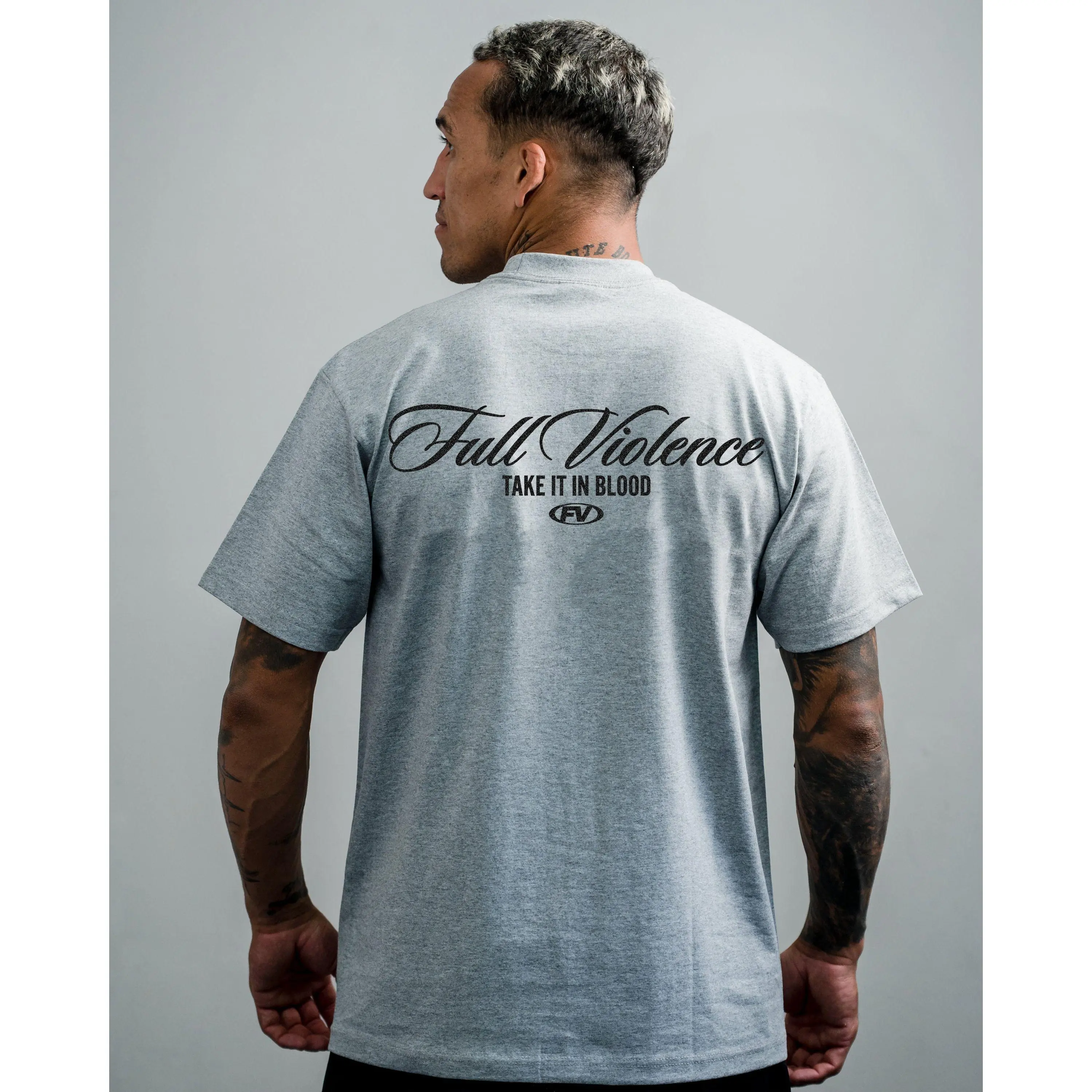 Script "Classic" Tee in Heather Grey