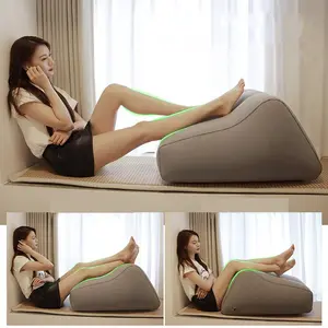 Durable Inflatable Pillow, Rhombus Fuzzy Raised Support Leg Pillow, Eco-Friendly Portable Pillow, Relieves Fatigue, Comfortable Design