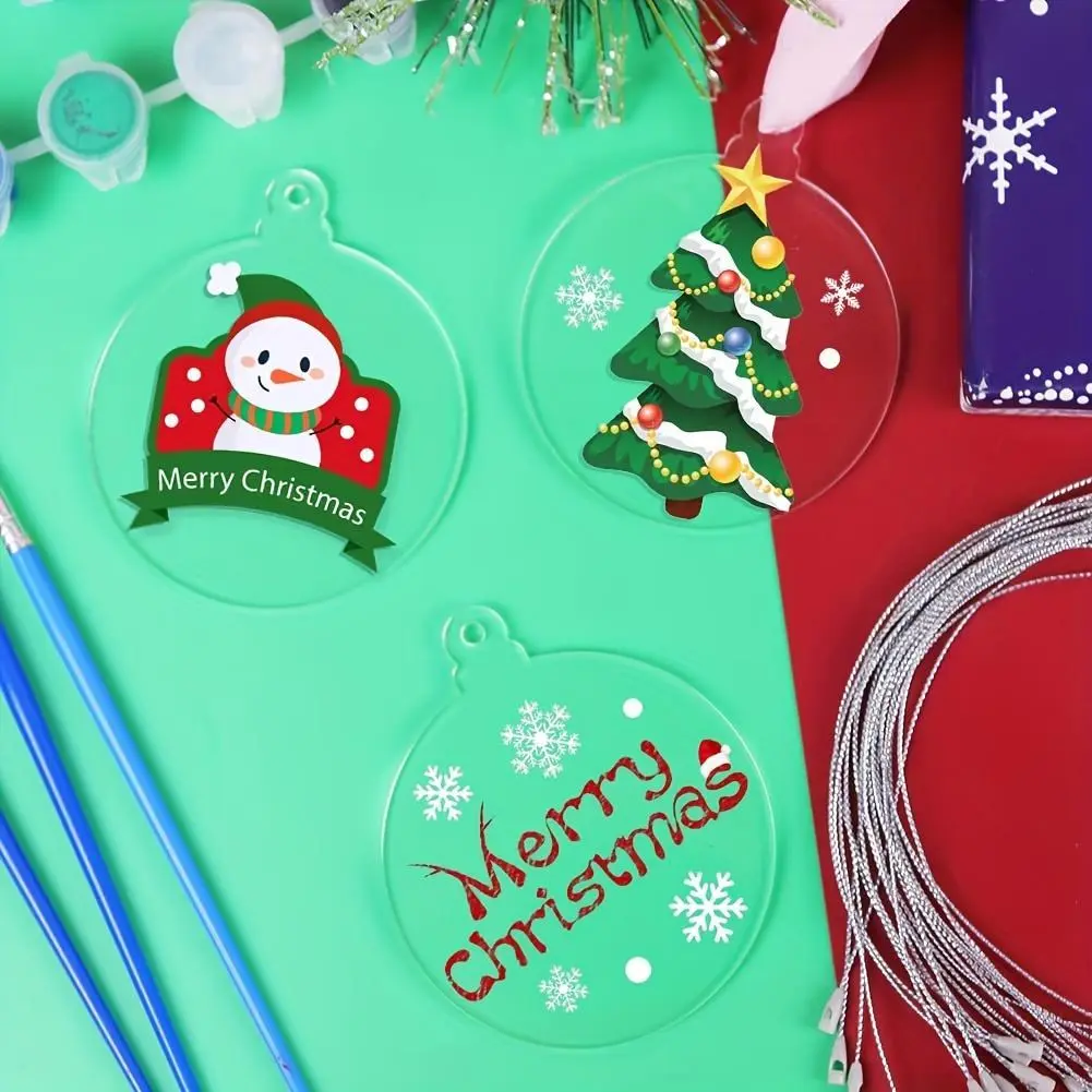 20pcs 3 Inch Clear Blank Acrylic Christmas Ornaments Unfinished Round Acrylic Christmas Ornaments For DIY Craft Hanging Ornaments For Christmas Tree Decoration Xmas Day Home Party Decorations Gift Ornaments