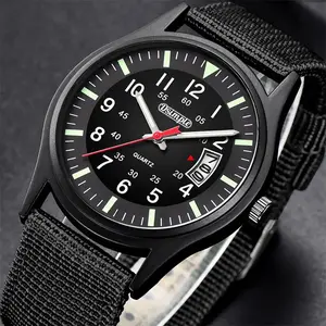 Men’s Nylon Strap Quartz Watch | Casual Military Style Fashion Wrist Watch