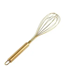 Hand Mixer Stainless Steel Egg Whisk Gold Color- Ecofriendly Manual Egg Beater, Milk frother, Hand Blender, Cake Tool, Kitchen Gadget