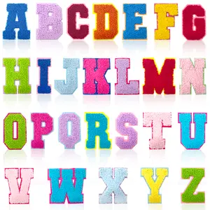 78Pcs Chenille Iron On Patches Letter A-Z Alphabet Embroidered Applique Cute Self Adhesive Accessories for Diy Clothing Projects