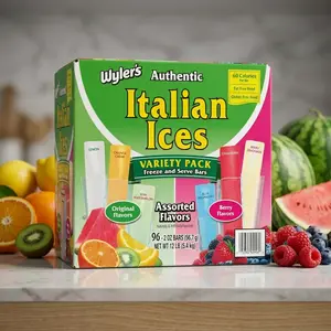 Wyler's Authentic Italian Ice Snack, Fat-Free Freezer Bars, Assorted Flavors (96ct - 2oz Bars)