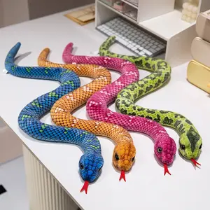 9 Kinds Simulation Snake Plush Toy Lifelike Anaconda Fake Snake Python Model Prank Doll Creative Room Decoration Birthday Gift