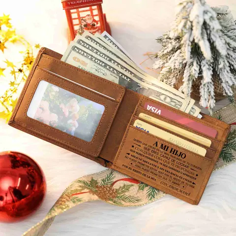 DUJO Handmade Head Layer Cowhide Leather Wallet for Boys - Classic and fashionable design,Son's Birthday Gift，Boys' Gifts，kidsgiftideas,kidsbirthday，Son Gift From Mom,Congratulations Gift for Son,Graduation Gift for Son