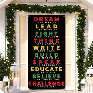 36x72in Black History Month Door Cover African American Festival Party Juneteenth Classroom Door Banner for Home Porch Decoration