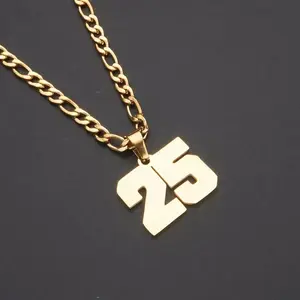 Exclusive Lucky Symbol | 0 - 99 Number Necklace, Light Luxury Golden Personalized Pendant, Trendy and Versatile Lucky Code Clavicle Chain