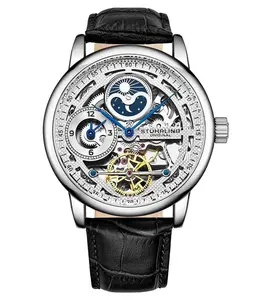 Stührling 3917 Automatic 43mm Skeleton Dual time Watch