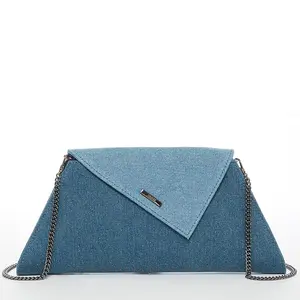 Denim Clutch Bag Two Tone Crossbody Evening Purse Unique Women's