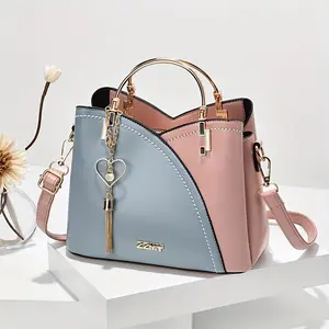 Women's Bag 2025 New Trendy Handbag Korean Style Color-Block Large Capacity Fashionable Shoulder Crossbody Bag Wholesale