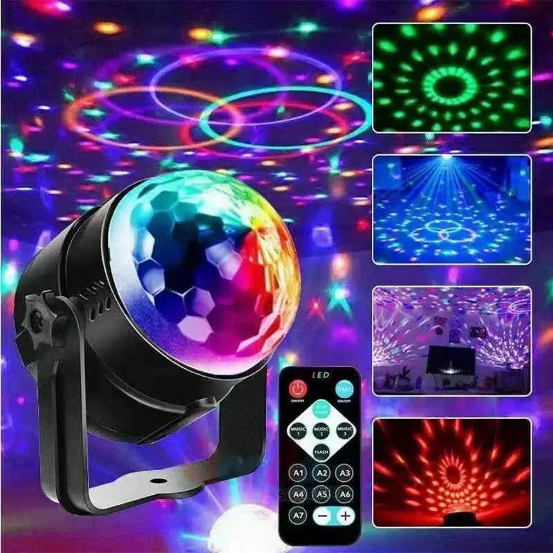 7-Color LED Crystal Ball Mini Lamp - Plug-In AC Power Supply (0-5W) LED Decoration with Remote Control, Voice Control, Adjustable Brightness, Customizable Colors, Mood Lighting to Light Up Your Space for Bedroom, Party Decor, Led Lights