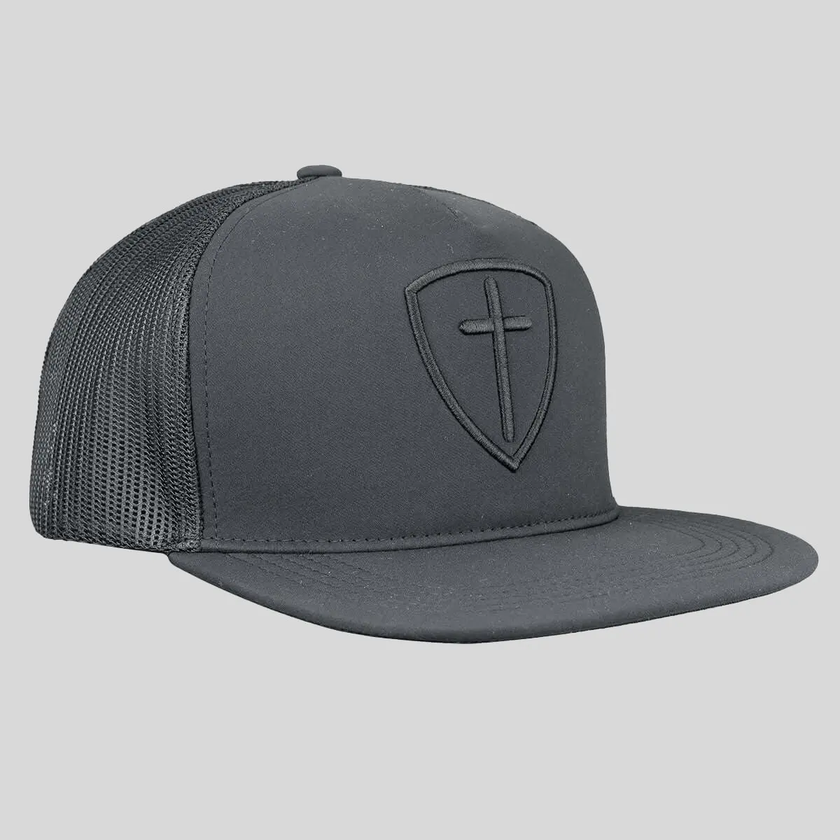 Kerusso Mens Cap Black Cross And Shield, Christians, Snapback, Baseball Cap, God's Love Message