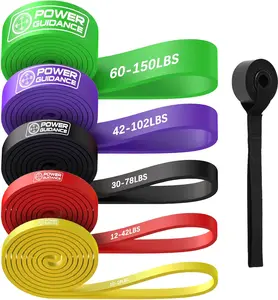 POWER GUIDANCE Resistance Bands, Set of 5 Pull Up Bands, Pull Up Assistance Bands, Exercise Bands, Resistance Bands Set for Legs, Working Out, Muscle Training, Physical Therapy, Shape Body